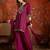 Purple silk blend embroidered readymade suit set