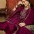 Purple silk blend embroidered readymade suit set