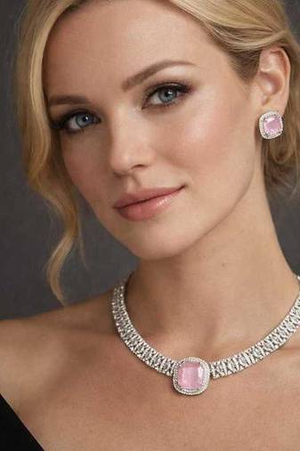 Elegant Silver-Tone Bridal Jewelry | Cushion Cut Statement Set | Gift for Her