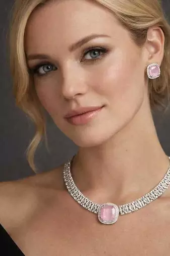 Elegant Silver-Tone Bridal Jewelry | Cushion Cut Statement Set | Gift for Her