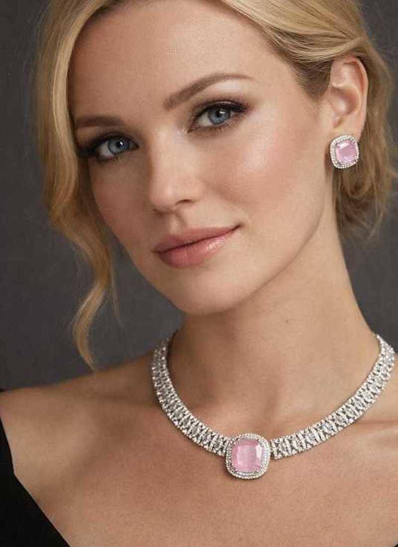 Elegant Silver-Tone Bridal Jewelry | Cushion Cut Statement Set | Gift for Her