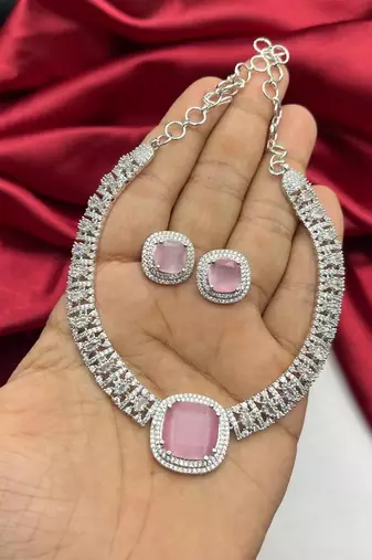 Elegant Silver-Tone Bridal Jewelry | Cushion Cut Statement Set | Gift for Her