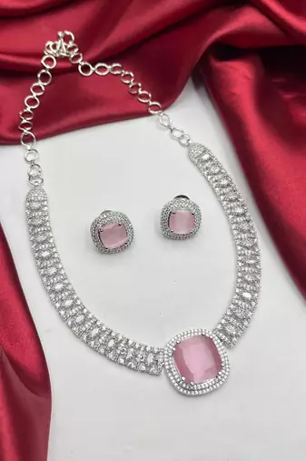 Elegant Silver-Tone Bridal Jewelry | Cushion Cut Statement Set | Gift for Her