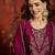 Purple silk blend embroidered readymade suit set