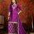 Purple silk blend embroidered readymade suit set