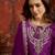 Purple silk blend embroidered readymade suit set