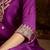 Purple silk blend embroidered readymade suit set