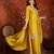Mustard silk blend embroidered readymade suit set