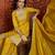 Mustard silk blend embroidered readymade suit set