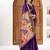 Womens elegant dark purple cotton silk saree with golden zari border and paithani inspired pallu with blouse