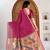 Womens elegant dark rani pink cotton silk saree with golden zari border and paithani inspired pallu with blouse