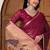 Womens elegant dark rani pink cotton silk saree with golden zari border and paithani inspired pallu with blouse