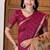 Womens elegant dark rani pink cotton silk saree with golden zari border and paithani inspired pallu with blouse