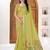 Womens elegant  parrot green cotton silk saree with golden zari border and paithani inspired pallu with blouse