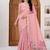Womens elegant baby pink  cotton silk saree with golden zari border and  pallu with blouse