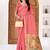 Womens elegant peach pink cotton silk saree with golden zari border and paithani inspired pallu