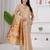 Womens elegant cotton silk saree with golden zari border and paithani inspired pallu with blouse