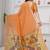 Womens elegant peach orange cotton silk saree with golden zari border and pallu with blouse