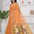 Womens elegant peach orange cotton silk saree with golden zari border and pallu with blouse