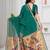 Womens elegant rama green cotton silk saree with golden zari border and paithani inspired pallu with blouse