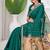 Womens elegant rama green cotton silk saree with golden zari border and paithani inspired pallu with blouse
