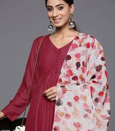 Floral Anarkali Kurta with Palazzos & Dupatta