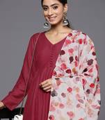 Floral Anarkali Kurta with Palazzos & Dupatta