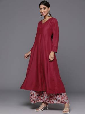 Floral Anarkali Kurta with Palazzos & Dupatta 6