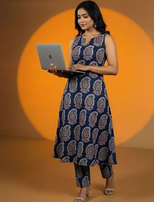 Women Paisley Printed Regular Kurta with Trousers 1