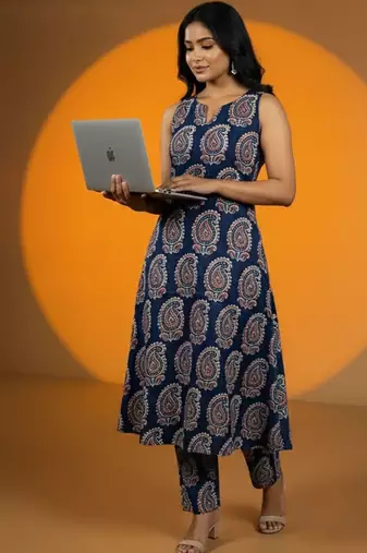 Women Paisley Printed Regular Kurta with Trousers