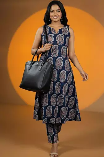 Women Paisley Printed Regular Kurta with Trousers