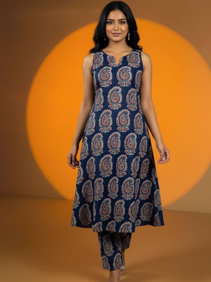 Women Paisley Printed Regular Kurta with Trousers