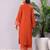 Rust V-Neck Long Flared Sleeves Straight Kurta With Palazzo