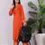 Rust V-Neck Long Flared Sleeves Straight Kurta With Palazzo