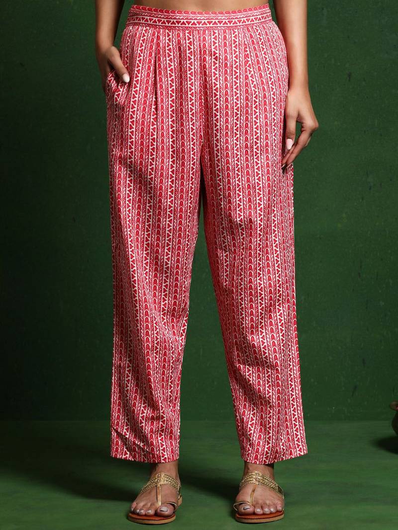 Bandhani Printed V-Neck Thread Work Kurta With Trousers & Dupatta