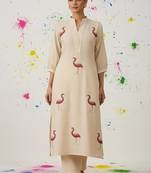 Women Ethnic Motifs Embroidered Regular Thread Work Kurta with Trousers