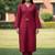 Women Regular Thread Work Kurta with Trousers