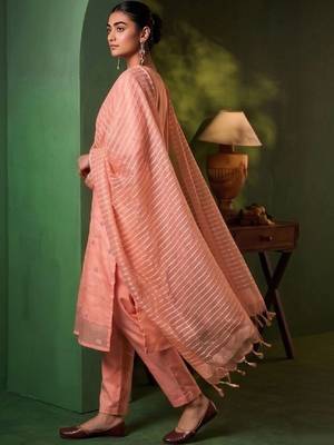 Women Ethnic Motifs Embroidered Regular Thread Work Kurta with Trousers & With Dupatta 4
