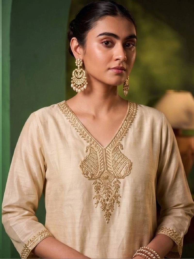 Women Ethnic Motifs Embroidered Regular Thread Work Kurta with Trousers & With Dupatta