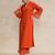 Women Regular Silk Crepe Kurta with Trousers