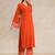Women Regular Silk Crepe Kurta with Trousers