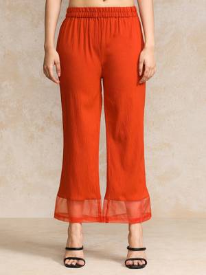 Women Regular Silk Crepe Kurta with Trousers 6