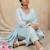 Women Floral Regular Thread Work Kurta with Trousers & With Dupatta