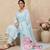 Women Floral Regular Thread Work Kurta with Trousers & With Dupatta