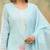 Women Textured Embroidered Kurta with Trousers & Dupatta