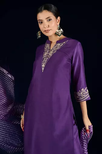 Women Regular Kurta with Trousers & Dupatta