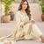 Women Floral Embroidered Regular Thread Work Kurta with Patiala & With Dupatta