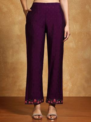 Women Floral Yoke Design Regular Thread Work Kurta with Trousers & With Dupatta 6