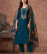 Women Floral Embroidered Regular Thread Work Kurta with Trousers & With Dupatta