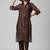 Women Floral Printed Regular Chanderi Silk Kurta with Trousers